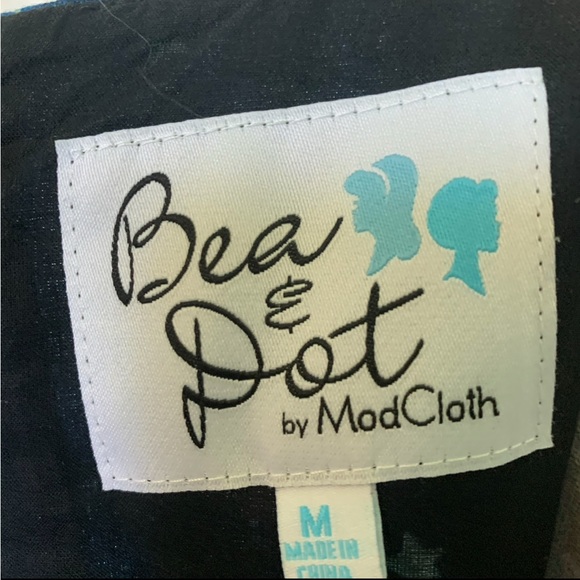 Bea & Dot by ModCloth // Blue Starry night vintage inspire sheath dress sz M dr1 - Picture 7 of 8